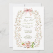 Roze Girly Coquette Meisjes Night Holiday Party Kaart (Voorkant)