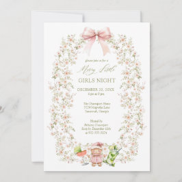 Roze Girly Coquette Meisjes Night Holiday Party Kaart