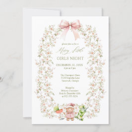 Roze Girly Coquette Meisjes Night Holiday Party Kaart