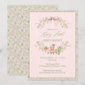 Roze Girly Coquette Meisjes Night Holiday Party Kaart (Voorkant / Achterkant)