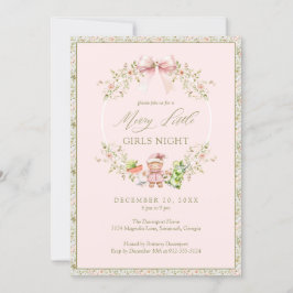 Roze Girly Coquette Meisjes Night Holiday Party Kaart