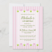 Roze Girly Country Club Tennis Verjaardag Kaart (Voorkant)