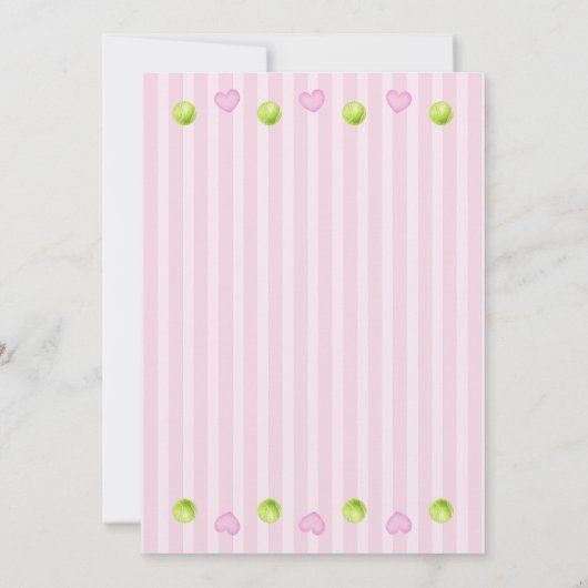 Roze Girly Country Club Tennis Verjaardag Kaart (Achterkant)
