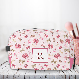 Roze Girly Cowgirl Coquette Patroon Monogram Naam Toilettasje