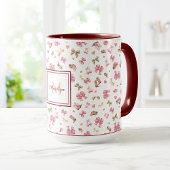 Roze Girly Cowgirl Western Pattern Monogrammed Mok