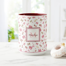 Roze Girly Cowgirl Western Pattern Monogrammed