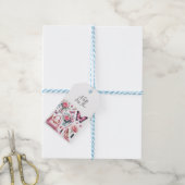 Roze Girly Elegant Chic Verjaardag van de Vrouw Cadeaulabel (Met Touw)