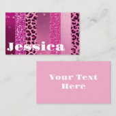 Roze Girly gepersonaliseerde glitter Visitekaartje (Voorkant / Achterkant)