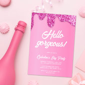 Roze Girly Glitter Prachtige Galentine's Day Party Kaart