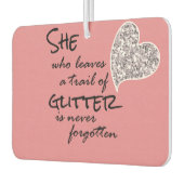 Roze Girly Glitter Quote Luchtverfrisser (Links)