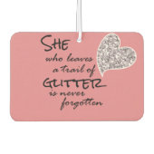Roze Girly Glitter Quote Luchtverfrisser (Voorkant)