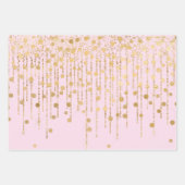 Roze Girly Gold Glam Glitter Wimpers Inpakpapier Vel (Voorkant 3)