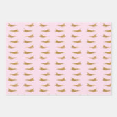 Roze Girly Gold Glam Glitter Wimpers Inpakpapier Vel (Voorkant)