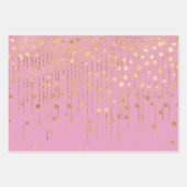 Roze Girly Gold Glam Glitter Wimpers Inpakpapier Vel (Voorkant 3)