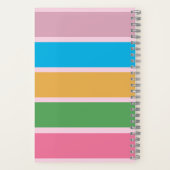 Roze Girly Kleurrijke Monogrammed Volledige Naam N Notitieboek (Achterkant)