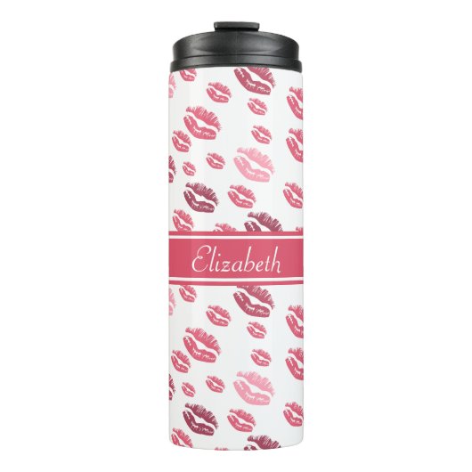 Roze Girly Lips Thermosbeker (Voorkant)