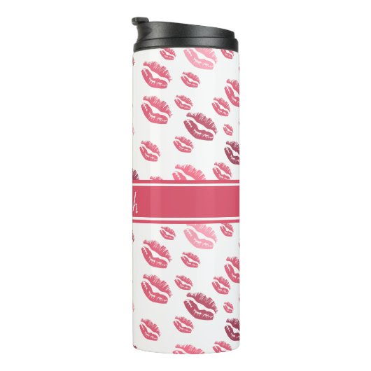 Roze Girly Lips Thermosbeker (Geroteerd rechts)