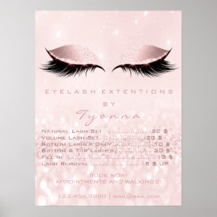 Roze Girly Makeup Eyes Lashes Extension Prices Poster
