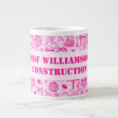 roze girly moderne Architectural Blueprint Enginee Grote Koffiekop (Voorkant)