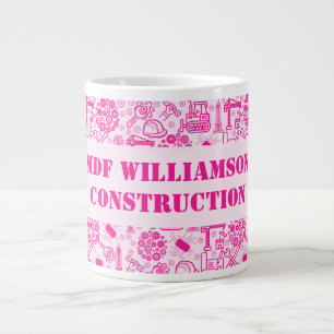 roze girly moderne Architectural Blueprint Enginee Grote Koffiekop