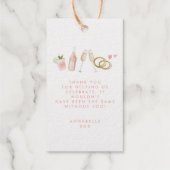 Roze girly moderne champagne script bachelorette cadeaulabels (Achterkant)