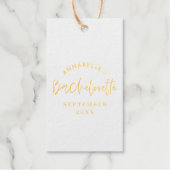 Roze girly moderne champagne script bachelorette cadeaulabels (Voorkant)
