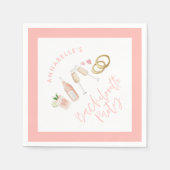 Roze girly moderne cocktail script vrijgezellendut servet (Voorkant)