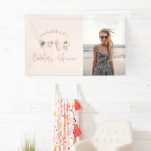 Roze girly moderne drink vrijgezellenfeest foto spandoek (Insitu)