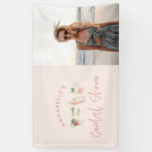 Roze girly moderne drink vrijgezellenfeest foto spandoek (Verticaal)
