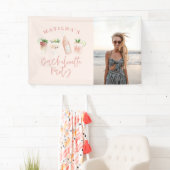 Roze girly moderne drink vrijgezellenfeest foto spandoek (Insitu)