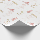 Roze Girly Pastel Ballerina schoenen Cadeaupapier (Hoek)