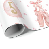 Roze Girly Pastel Ballerina schoenen Cadeaupapier (Rol Hoek)