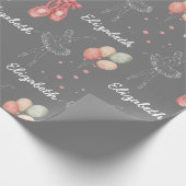 Roze Girly Pastel Ballerina schoenen Cadeaupapier (Hoek)