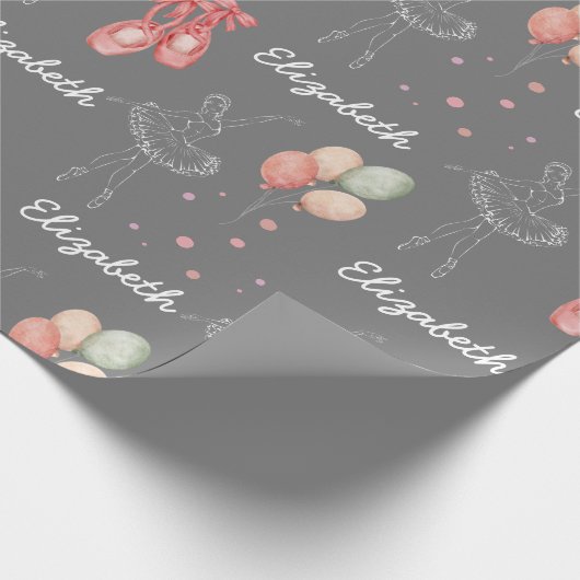 Roze Girly Pastel Ballerina schoenen Cadeaupapier (Hoek)