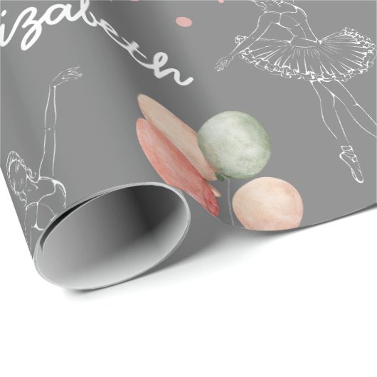 Roze Girly Pastel Ballerina schoenen Cadeaupapier (Rol Hoek)