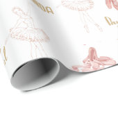 Roze Girly Pastel Ballerina schoenen Cadeaupapier (Rol Hoek)