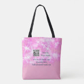 Roze girly pastel glitter nagels voeg naam website tote bag (Achterkant)
