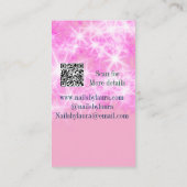 Roze girly pastel glitter nagels voeg naam website visitekaartje (Achterkant)