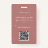 Roze girly roos goud modern stijlvol uw logo badge (Achterkant)