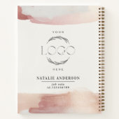 Roze girly roos goud modern stijlvol uw logo notitieboek (Achterkant)