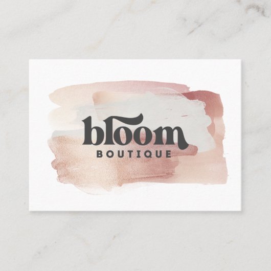 Roze girly roos goud modern stijlvol uw logo visitekaartje (Voorkant)