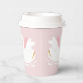 Roze girly schattige zwaan elegante verjaardagsfee papieren bekers (Rechts)