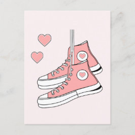 Roze Girly Sneakers Briefkaart