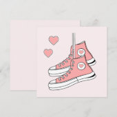 Roze Girly Sneakers Feestdagenkaart (Voorkant / Achterkant)