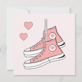 Roze Girly Sneakers Feestdagenkaart