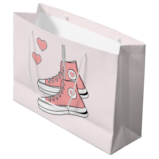 Roze Girly Sneakers Groot Cadeauzakje (Voorkant Gekanteld)