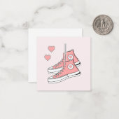 Roze Girly Sneakers Notitiekaartje (Voorkant / Achterkant in situ)