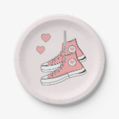 Roze Girly Sneakers Papieren Bordje (Voorkant)