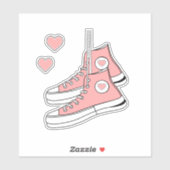 Roze Girly Sneakers Sticker (Vel)