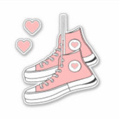 Roze Girly Sneakers Sticker (Voorkant)